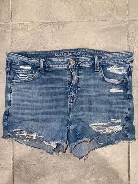 American Eagle Outfitters Distressed Light Blue Denim Cutoff Shorts